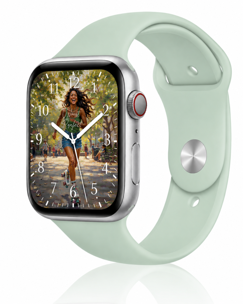 Model wearing Sport Band – Beryl Apple Watch band