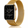 Model wearing Milanese Loop – Classic Gold Apple Watch band
