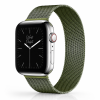 Model wearing Milanese Loop – Grass Green Apple Watch band