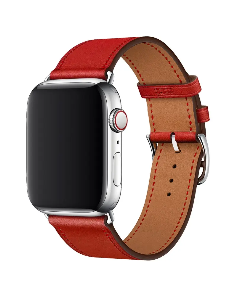 Leather Buckle Classic - Red