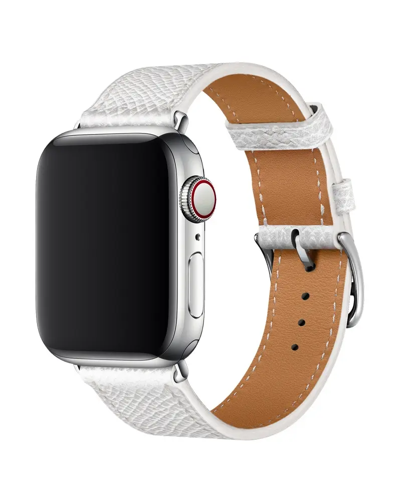 Leather Buckle Classic - White