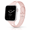 Model wearing Slim Silicone – Pink Sand Apple Watch band