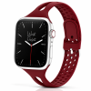 Model wearing Slim Silicone – Wine Red Apple Watch band