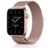 Model wearing Milanese Loop – Rose Pink Apple Watch band